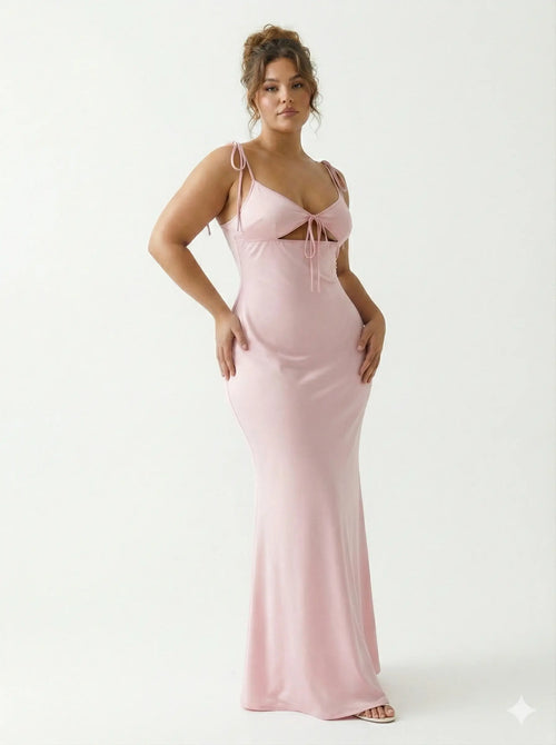 Pink Satin Dress