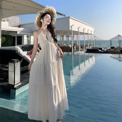 Sexy Sommerkleid, Strandlangkleid, französischer Stil