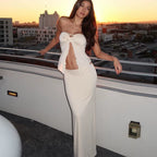 Weisses Bustier-Top, Rock, Sommer-Modell, Hüftbetont, Frauenkleidung