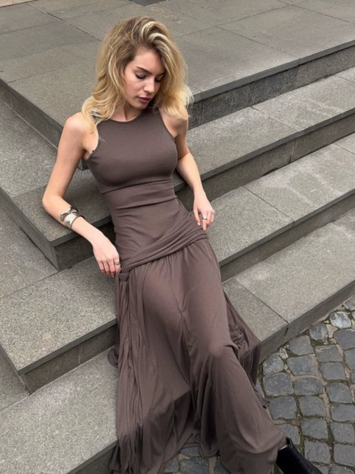 Schöne Stretchkleid mit Gürtel