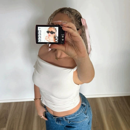 Asymmetrische Damen-Body mit einseitigem Ausschnitt und Taillenform