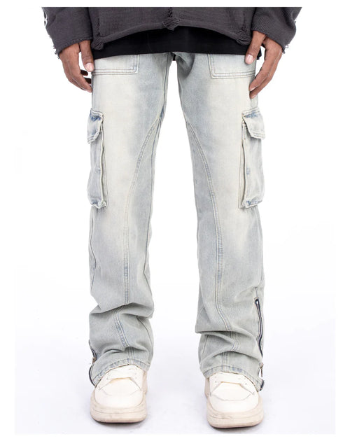 Washed Cargo Jeans