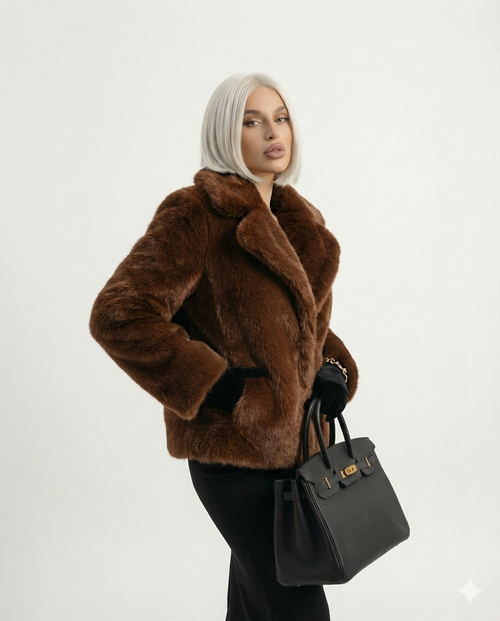MILA – Short Faux Fur Coat